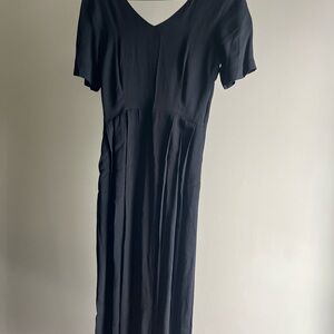 Chic Vintage Black Midi Dress